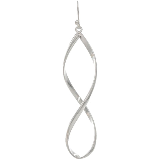 Silver Twisted Open Ellipse Earrings (RJC)