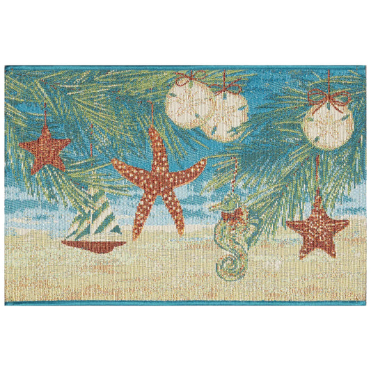 Coastal Ornaments 24x34 Non-Skid Indoor Outdoor Weaved Mat (TOI)