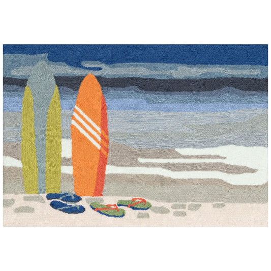 Surfboards on Beach 24x36 Indoor Outdoor Rug (TOI)