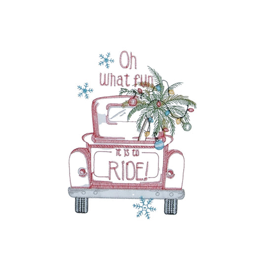 Christmas Old Truck Palm 17.5x28 Flour Sack Kitchen Towel (KDD)