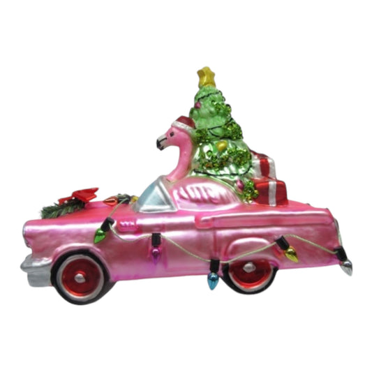 Flamingo in Pink Convertable Glass Ornament (D2D)