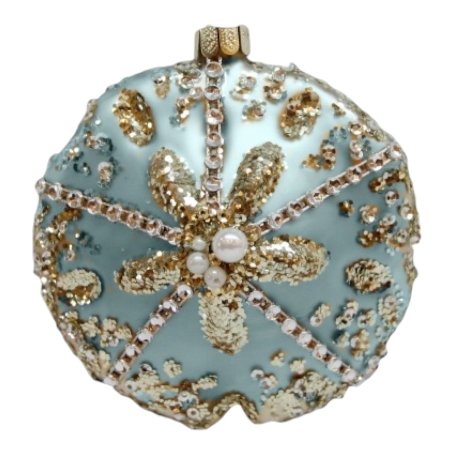 Blue Sand Dollar w/ Jewels Glass Ornament (D2D)