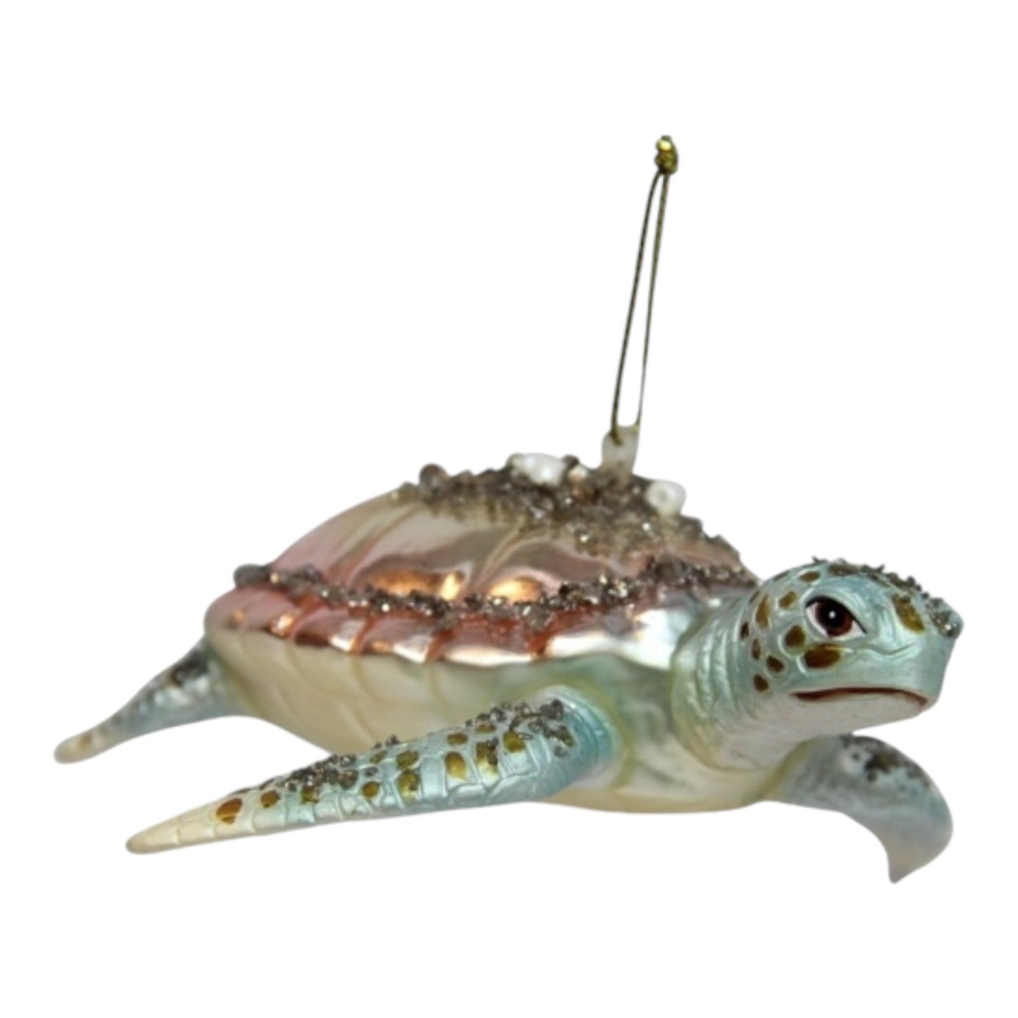 Brown Sea Turtle Glass Ornament (D2D)