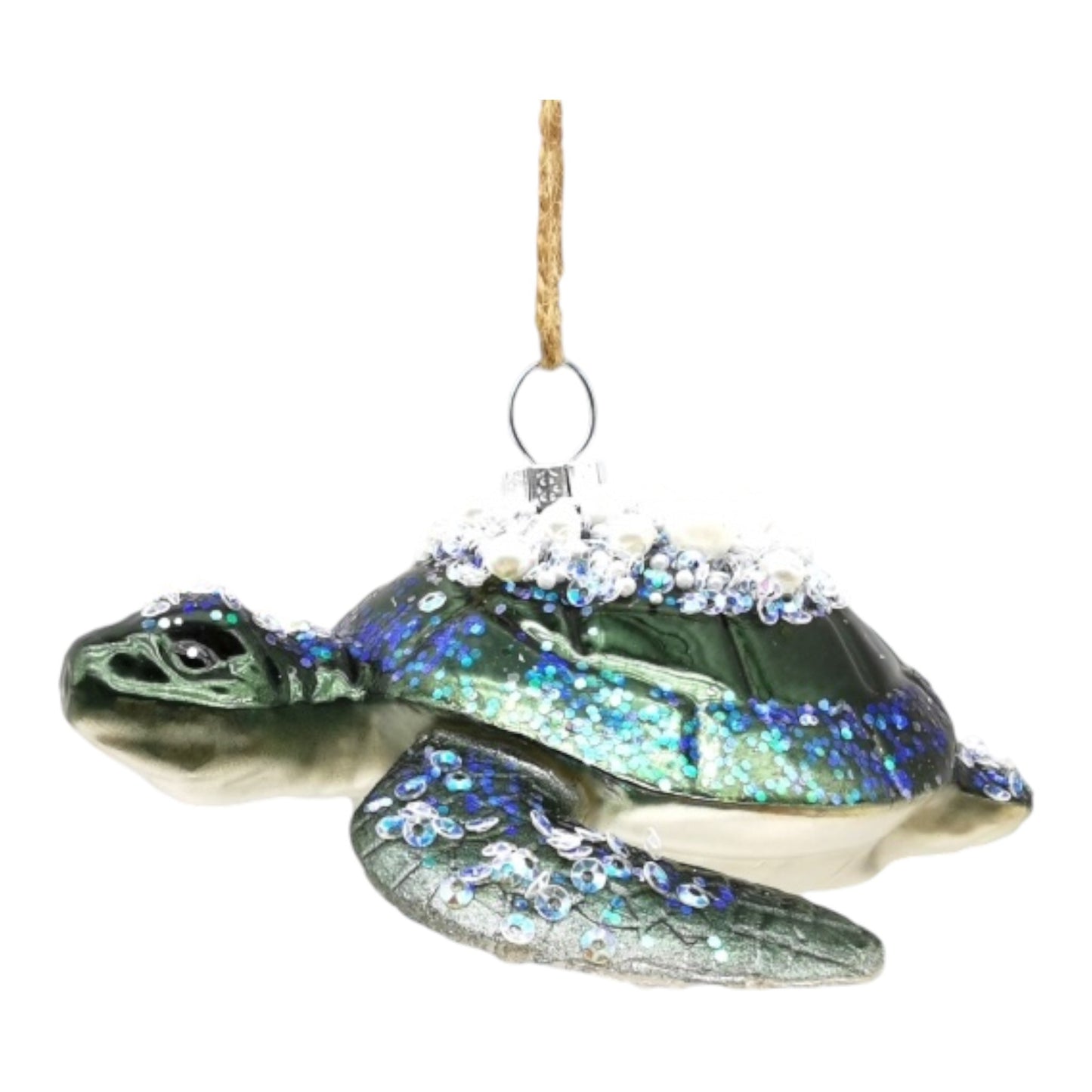 Dark Blue Sea Turttle Glass Ornament (D2D)