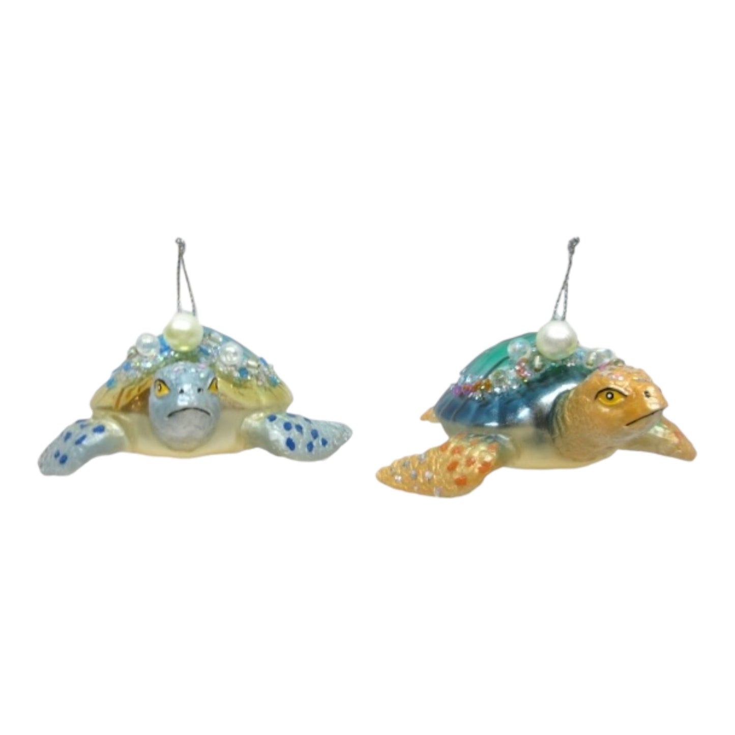 Small Sea Turttle (various colors) Glass Ornament (D2D)