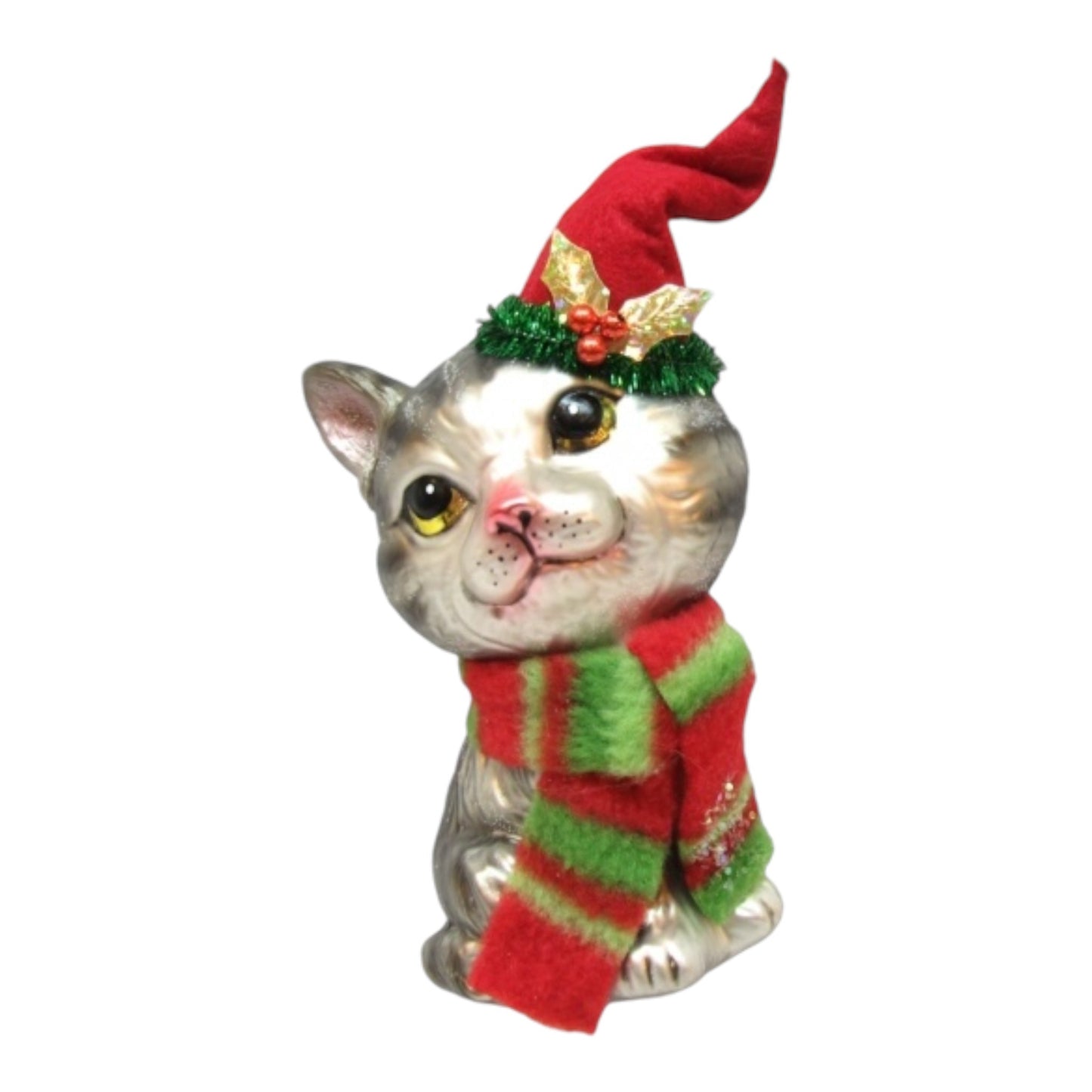 Tabby Cat Glass Ornament (D2D)