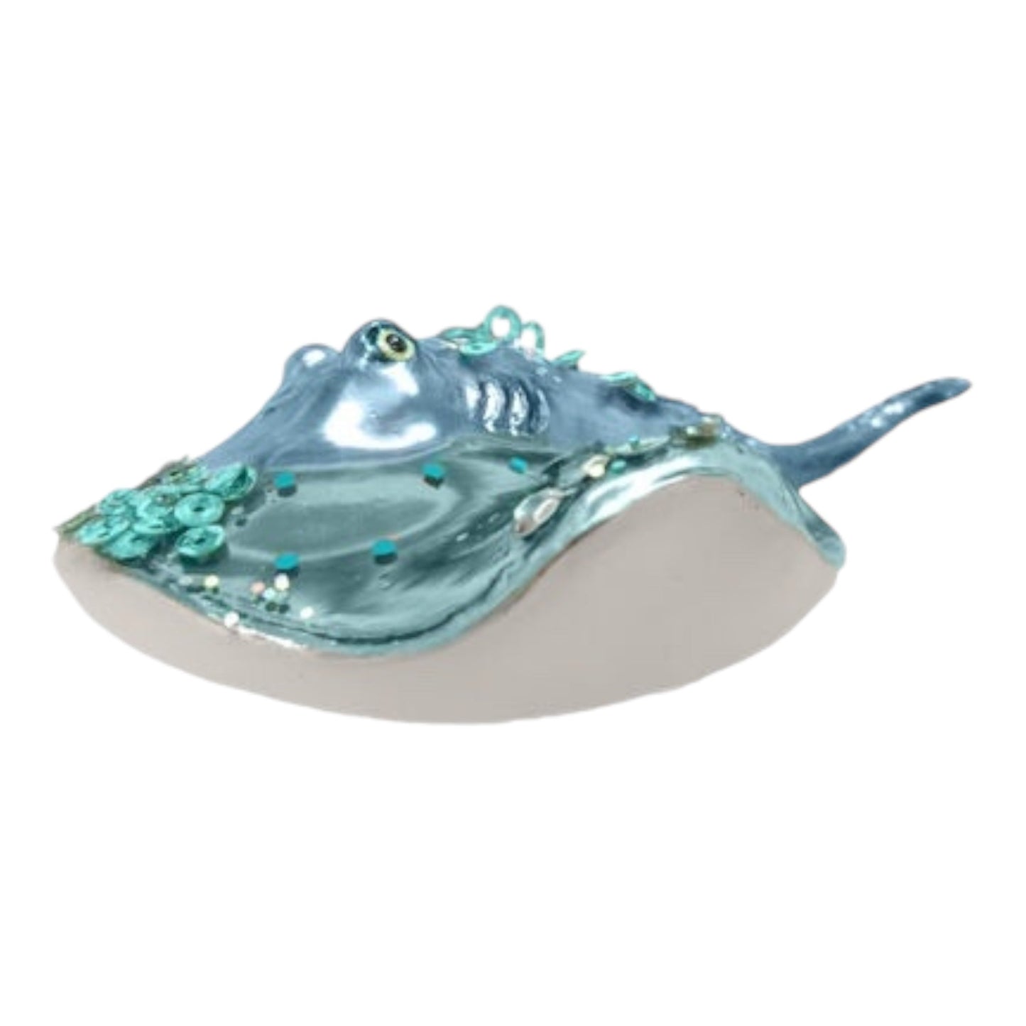 Teal Stingray Glass Ornament (D2D)