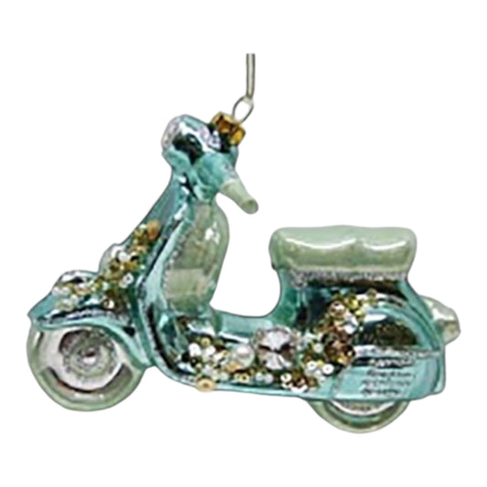 Beach Scooter Glass Ornament (D2D)