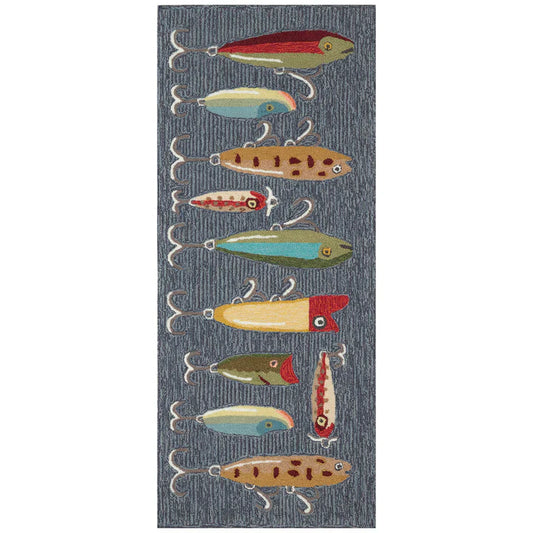 Fishing Lures 24x60 Runner Indoor Outdoor Rug (TOI)