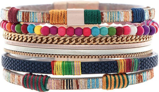 Magnetic Gold Multicolor Wrap Bracelet (RJC)