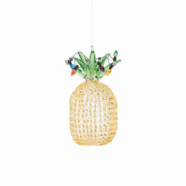 Glass Pineapple w/ Lights Ornament (GII)