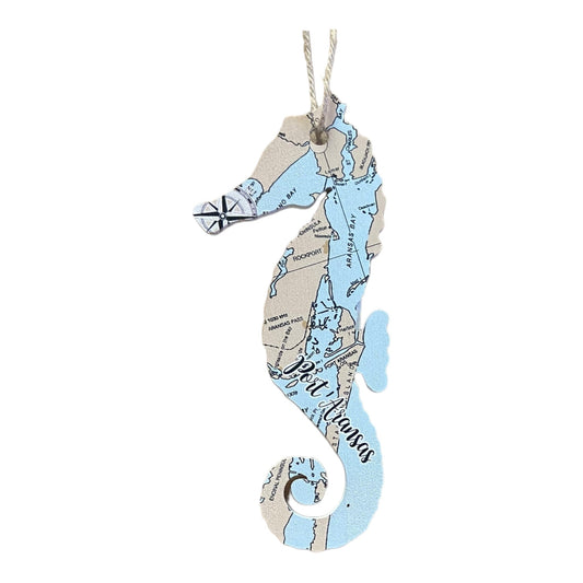 Sea Horse Port Aransas Map Ornament (MMSC)