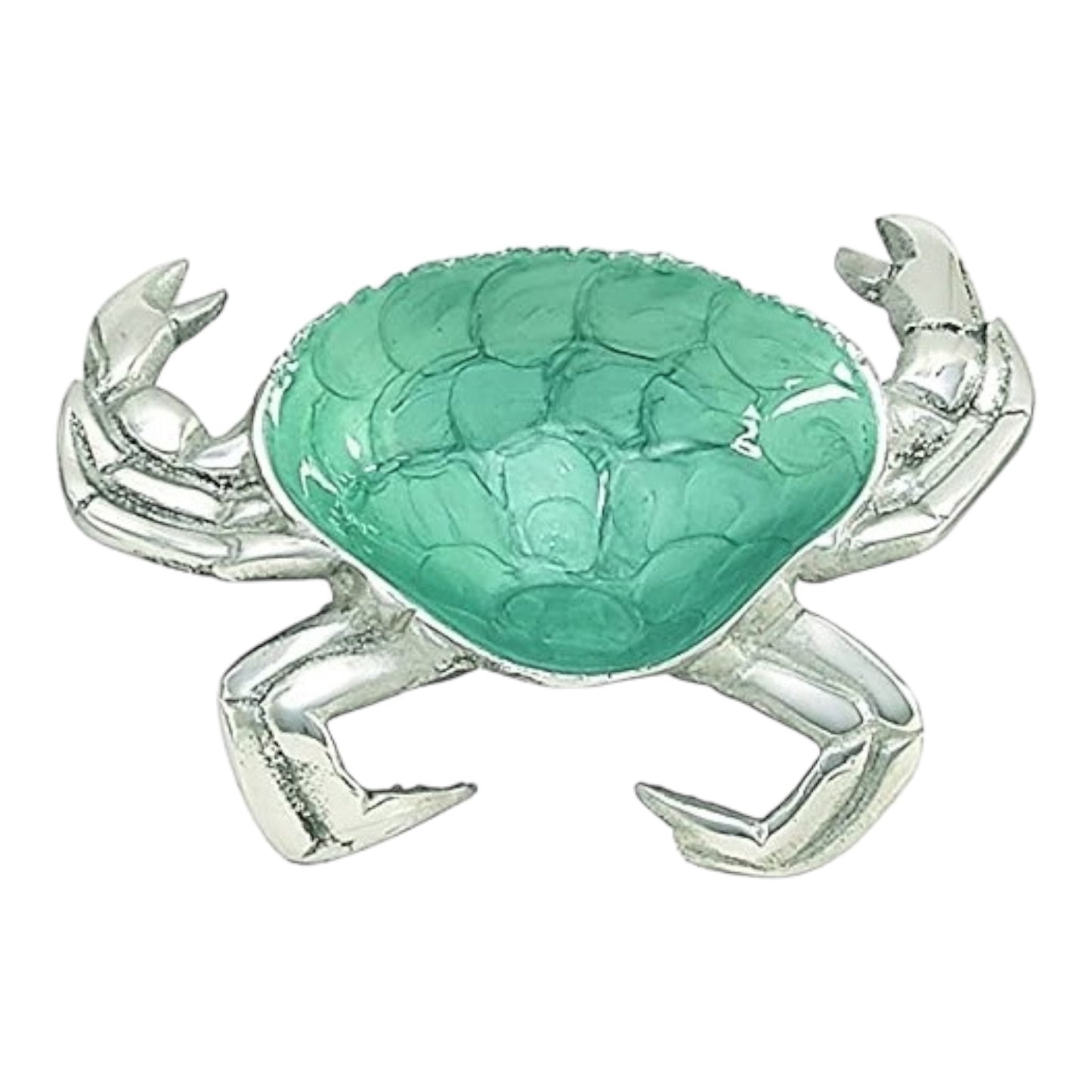 Small Aluminum Green Enamel Crab Bowl