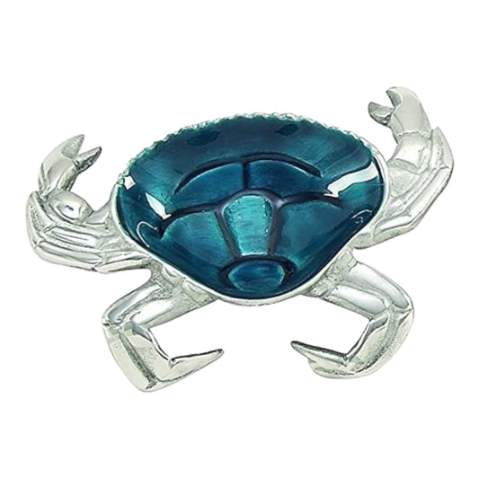 Small Aluminum Blue Enamel Crab Bowl