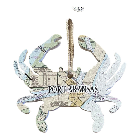 Crab Port Aransas Map Ornament (MMSC)