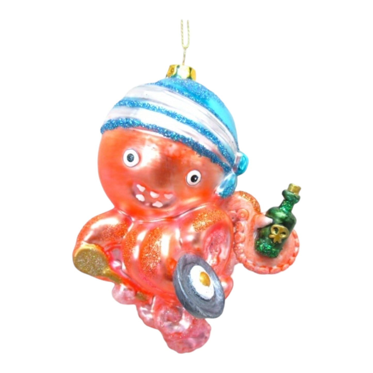 Pirate Octopus Glass Ornament (D2D)