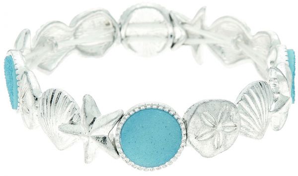 Silver Blue Druzy Sea Life Bracelet (RJC)