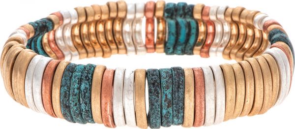 Tri-Color Curved Bracelet (RJC)