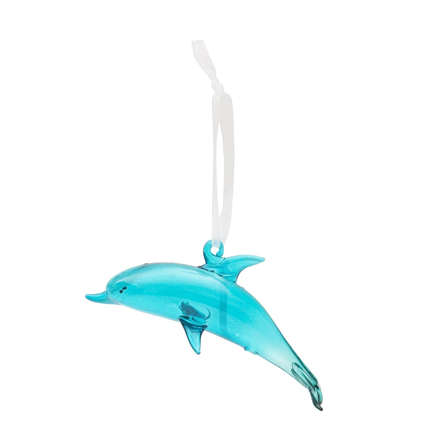 Light Blue Glass Dolphin Ornament (B2C)