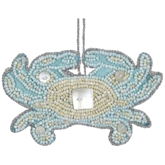 Crab Blue Beaded & Mother of Pearl Ornament (HSS)