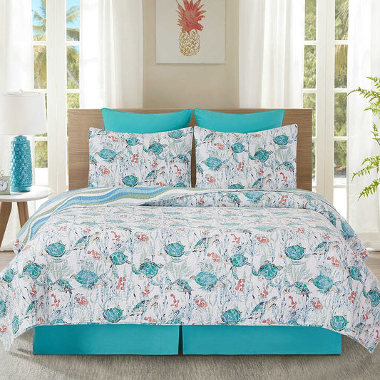 Sea Turtle Cove King Quilt Set (CF)