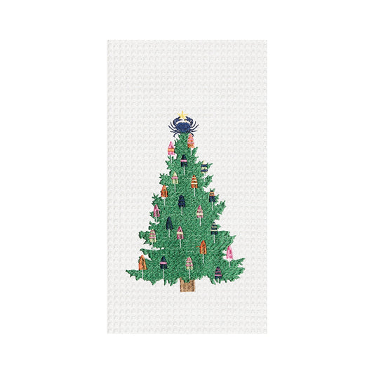 Buoy Christmas Tree Christmas Waffle Weave Kitchen Towel 18x27 (CF)