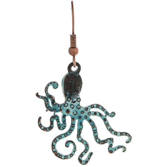 Patina Crazy Legs Octopus Earrings (RJC)