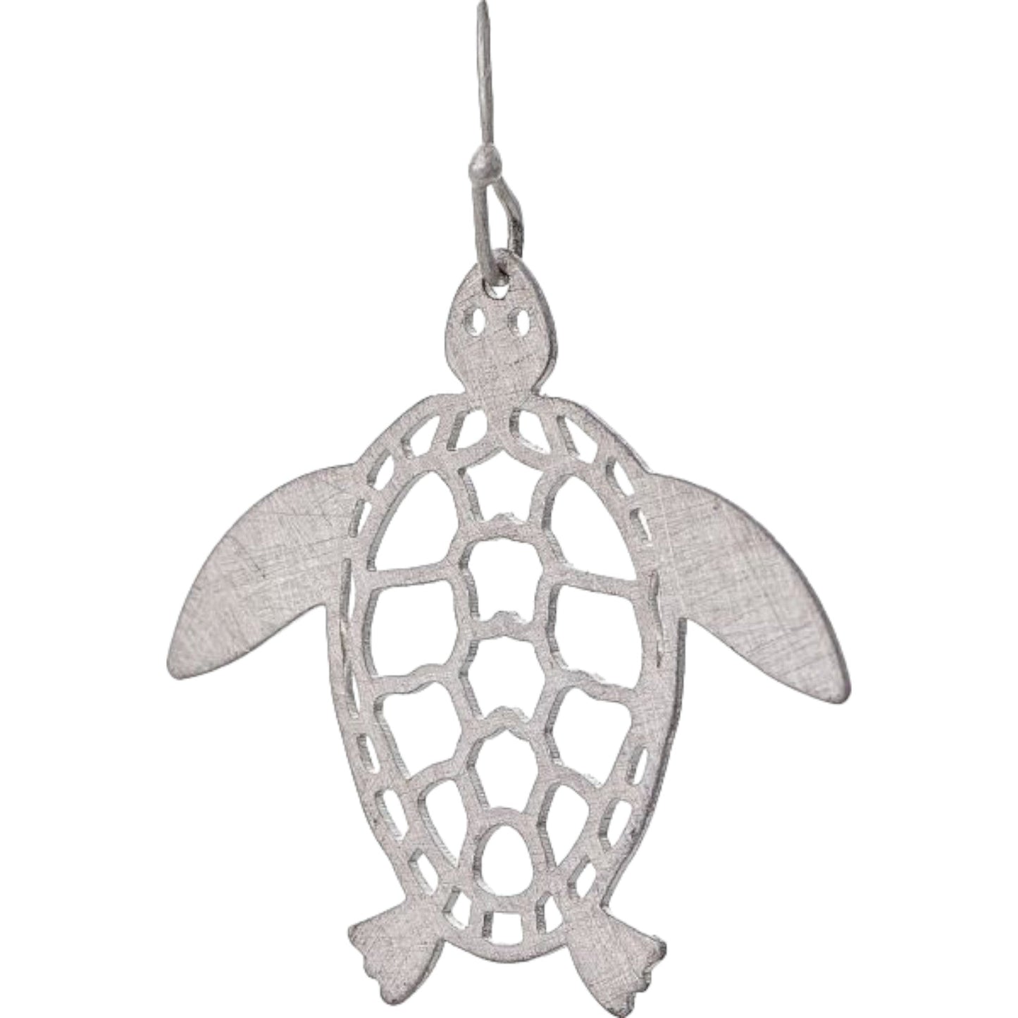 Silver Lattice Sea Turtle Earrings (RJC)