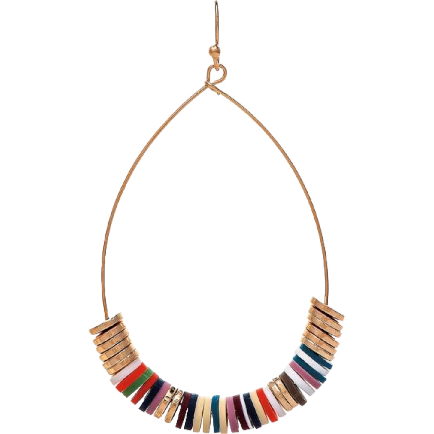 Gold Hoop w/ Colorful Discs Earrings (RJC)