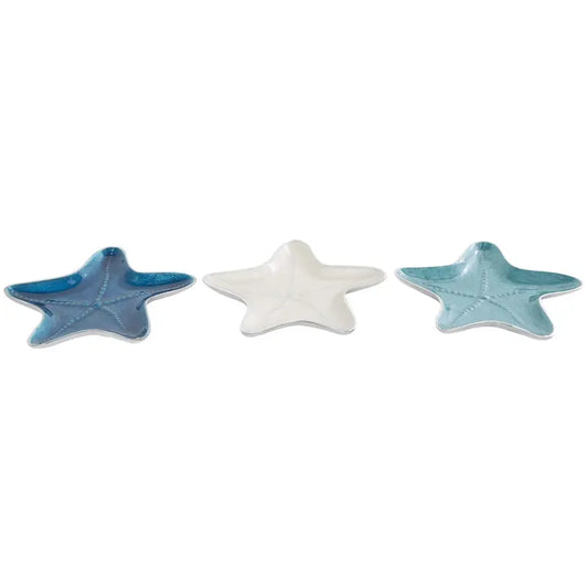 Aluminum Blue Enamel Starfish Tray 7"