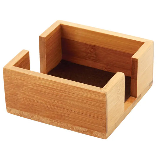 Square Natural Bamboo Holder for 4" Square Absorbent Coasters (CGL)