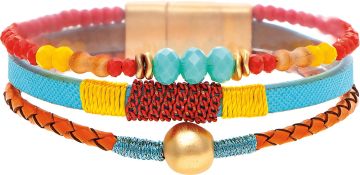 Multi Color w/ Gold Bead Bracelet (RJC)