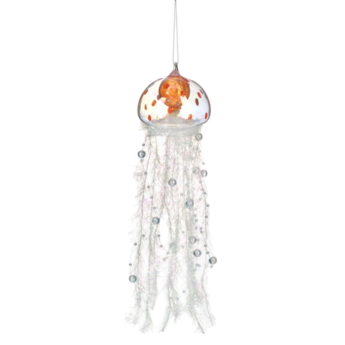 Ornament - Glass Jellyfish - Clear/Pink (GMC)