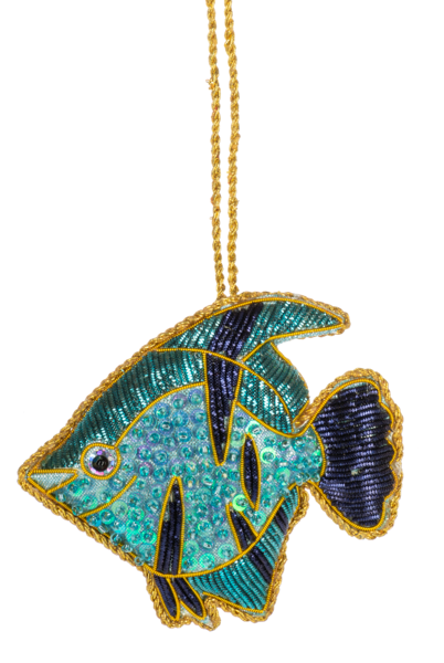 Ornament - Fabric/Bead Tropical Fish 4" (GMC)