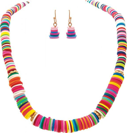 Colorful Discs Necklace Set (RJC)