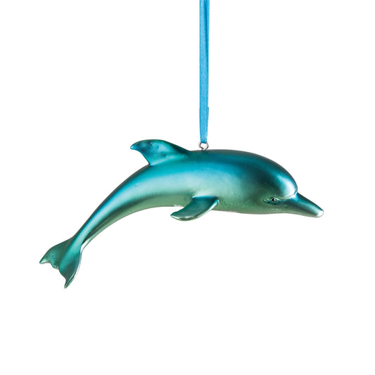 Turquoise shiny dolphin Ornament (GII)