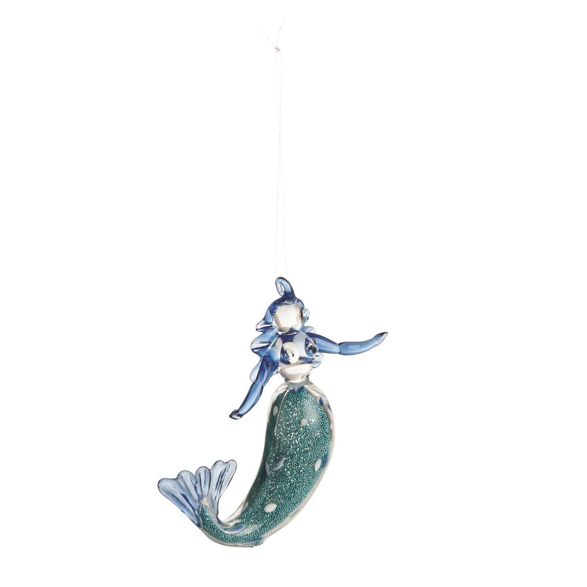 Art Glass Mermaid Seafoam Ornament (GII)