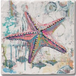 Colorful Sea Creatures - Starfish Absorbent Coaster (CGL)