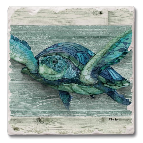 Swimming Sea Turtles Absorbent Coaster (CGL)