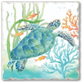 Underwater Scean - Sea Turtle Absorbent Coaster (CGL)