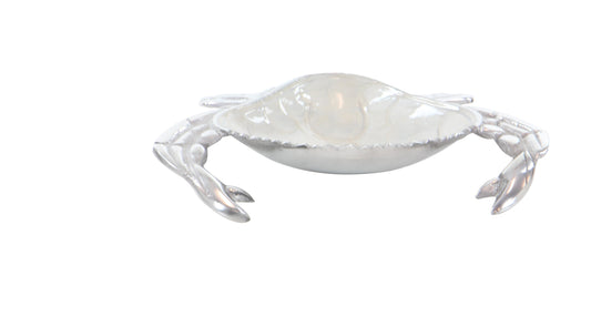 Large Aluminum White Enamel Crab 11" Bowl