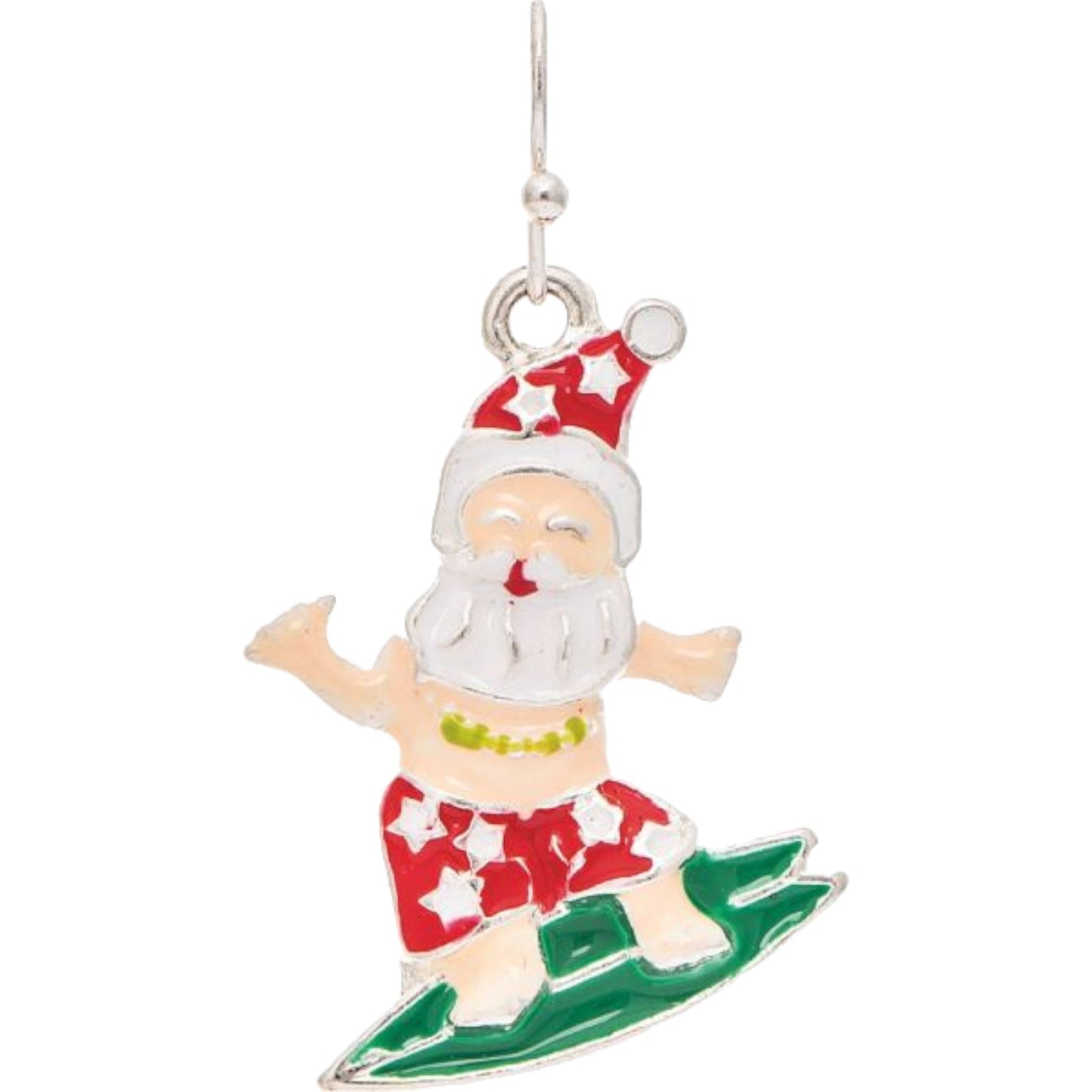 Surfing Santa Earrings Christmas (RJC)