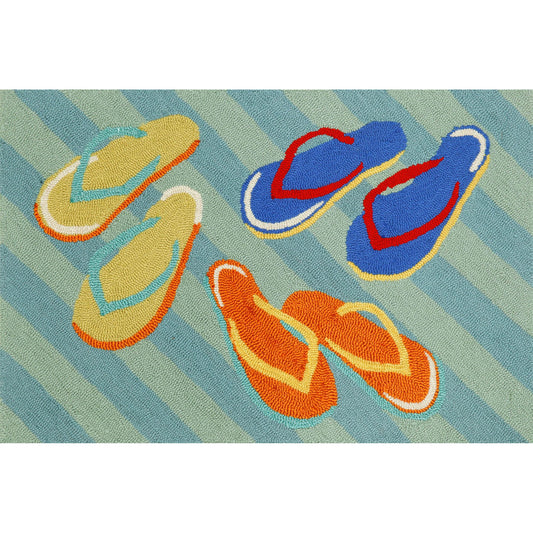 6 Flip Flops 20"x30"  Indoor Outdoor Rug (TOI)